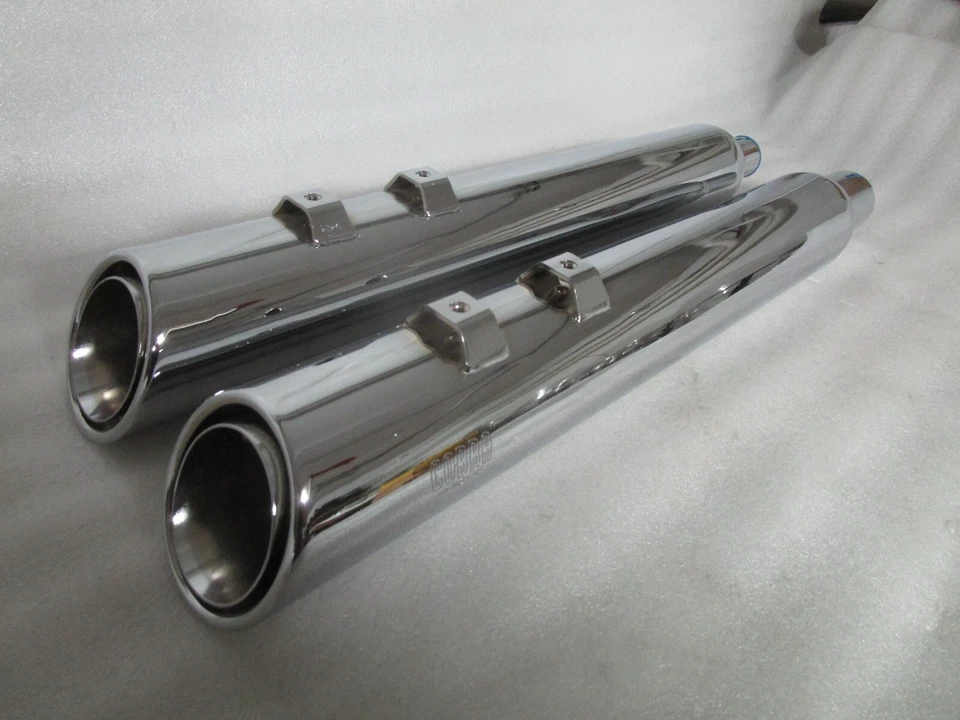 17-24 Harley Davidson Touring Cobra 909 Uppercut 4" Slip-On Mufflers CHROME 6269 - Image 3 of 4