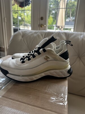 Authentic Chanel Cruise Sneakers Ivory And Black 39 UK