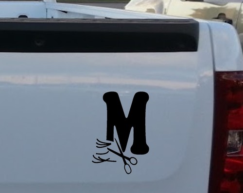 Buchstabe M Friseur Friseur Schere Salon Spa Aufkleber Sticker Locken M1122 - Bild 5 von 7