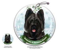 Briard Bellyrubs and Christmas Kisses Holiday Ornament