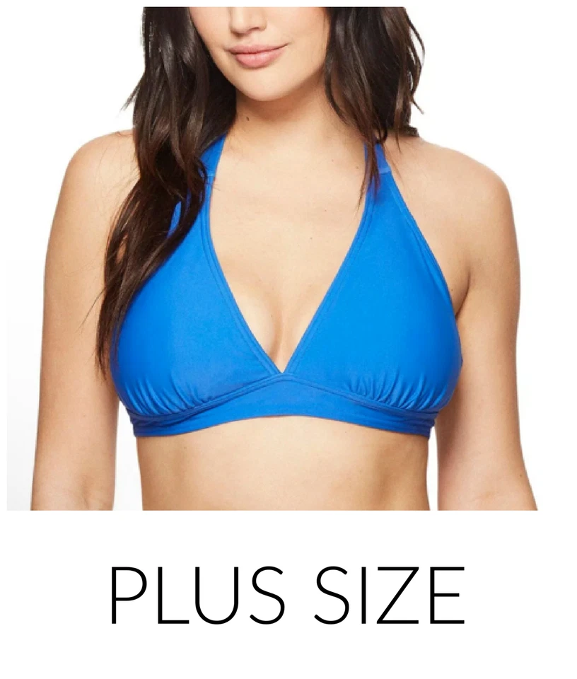 Simply Be Bikini Top Size UK 26 Soft Cup No Wires Removable Padding Cobalt Blue