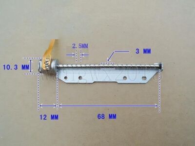 5x 2-Phase 4-Wire 10x12mm Micro Step Stepped Motor with 68mm Long Screw Rob #E1