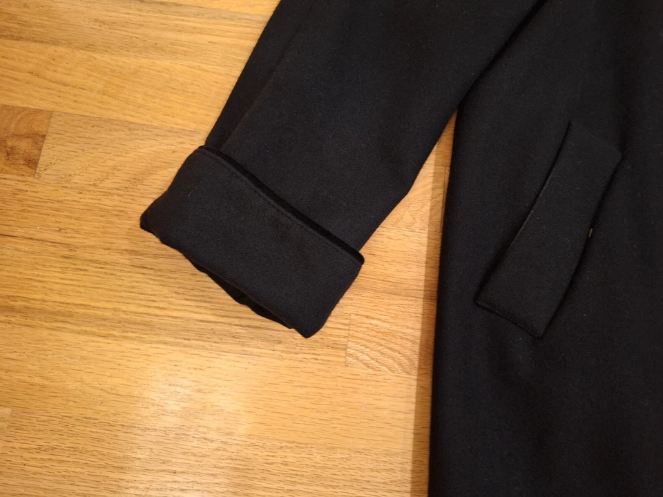 Chaqueta Chaquetón Vintage Stephanie Matthews Elegante 100% Lana Negra 10 M Relajada Foto 4 de 4