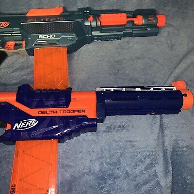 NERF Gun - ELITE 2.0 ECHO CS-10 with Barrel Stock And Delta Trooper Lot