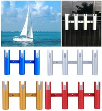 3/4 Tubes Aluminum Boat Fishing Rod Holder Lightweight Blue/Silver