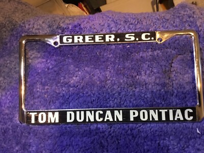 Tom Duncan Pontiac dealership license plate frame Greer S.C.