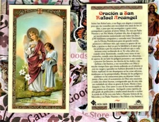 Oracion a San Rafael Arcangel - Spanish - Laminated Holy Card 182S