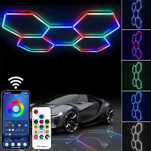 3/5X RGB APP Hexagon LED Lampe Werkstatt Garage Decken Leuchte Waben Beleuchtung - Bild 27 von 28