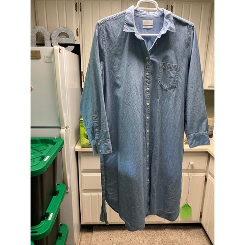 J. Crew Chambray Shirt Dress Long Sleeve Classic Button Down Women's 20 - Picture 8 of 9