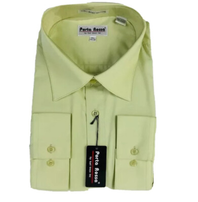 Porta Rossa Men's Lime Green Dress Shirt Convertible Cuff Sizes 19.5 - 21.5  | eBay