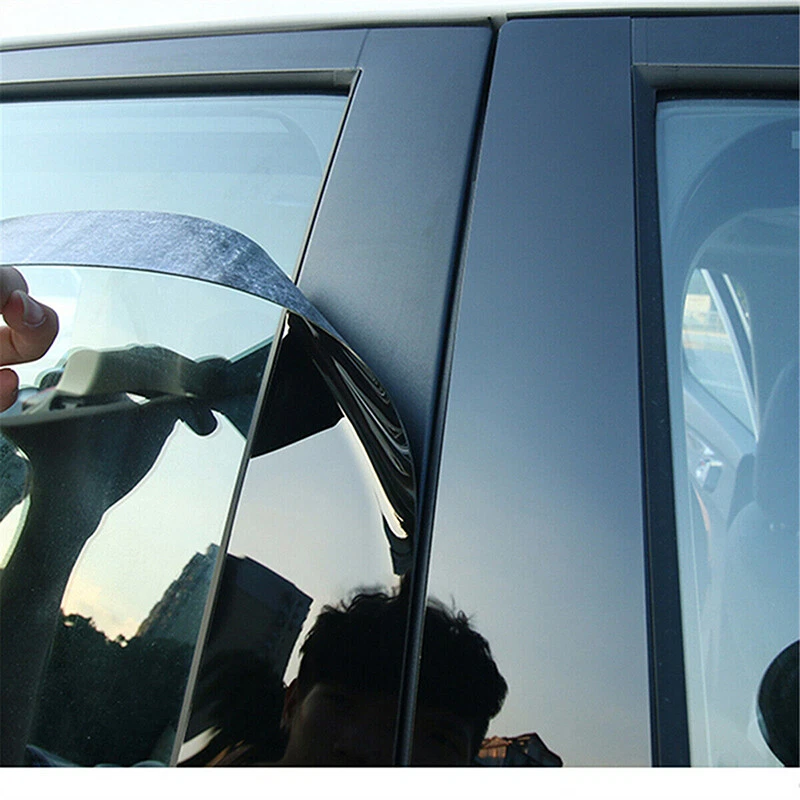 Cubierta de ventana de puerta postes de pilar negro brillante para Chevy Equinox 2005-2008 2009 Foto 4 de 4