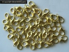 Lobster claw jewelry clasps 50 Gold plated 14mm larger easy to handle FPC064B