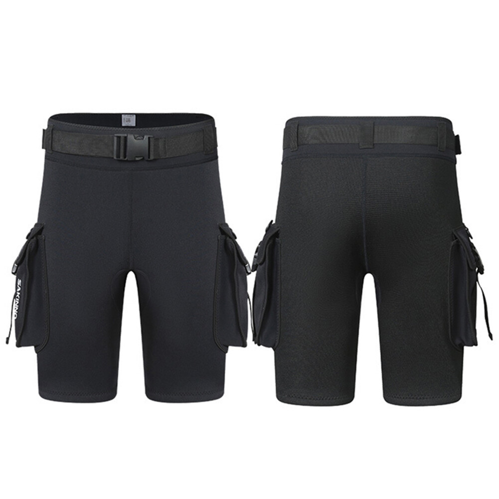 3mm Scuba Diving Shorts DRing Buckle Unisex Wetsuit Cargo Shorts (M