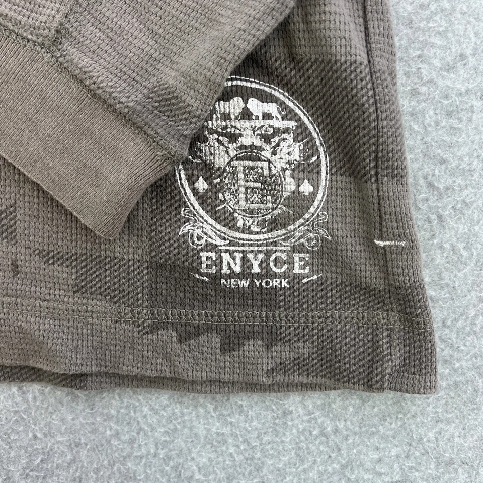 Camisa Enyce Para Hombres 3XL Gris Manga Larga Tejido Gofre Pullover Sudadera Logo Y2K Foto 4 de 4