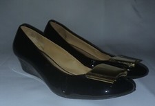 Salvatore Ferragamo Patent Leather Bellarina WEDGE shoes size 8B Clean NICE