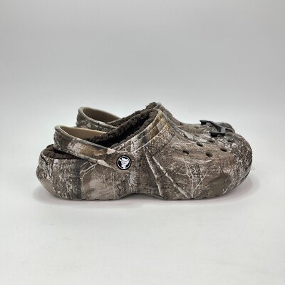 Crocs Classic Lined Realtree Edge Camo Slip On Clog Shoes Women's Size  Men's
