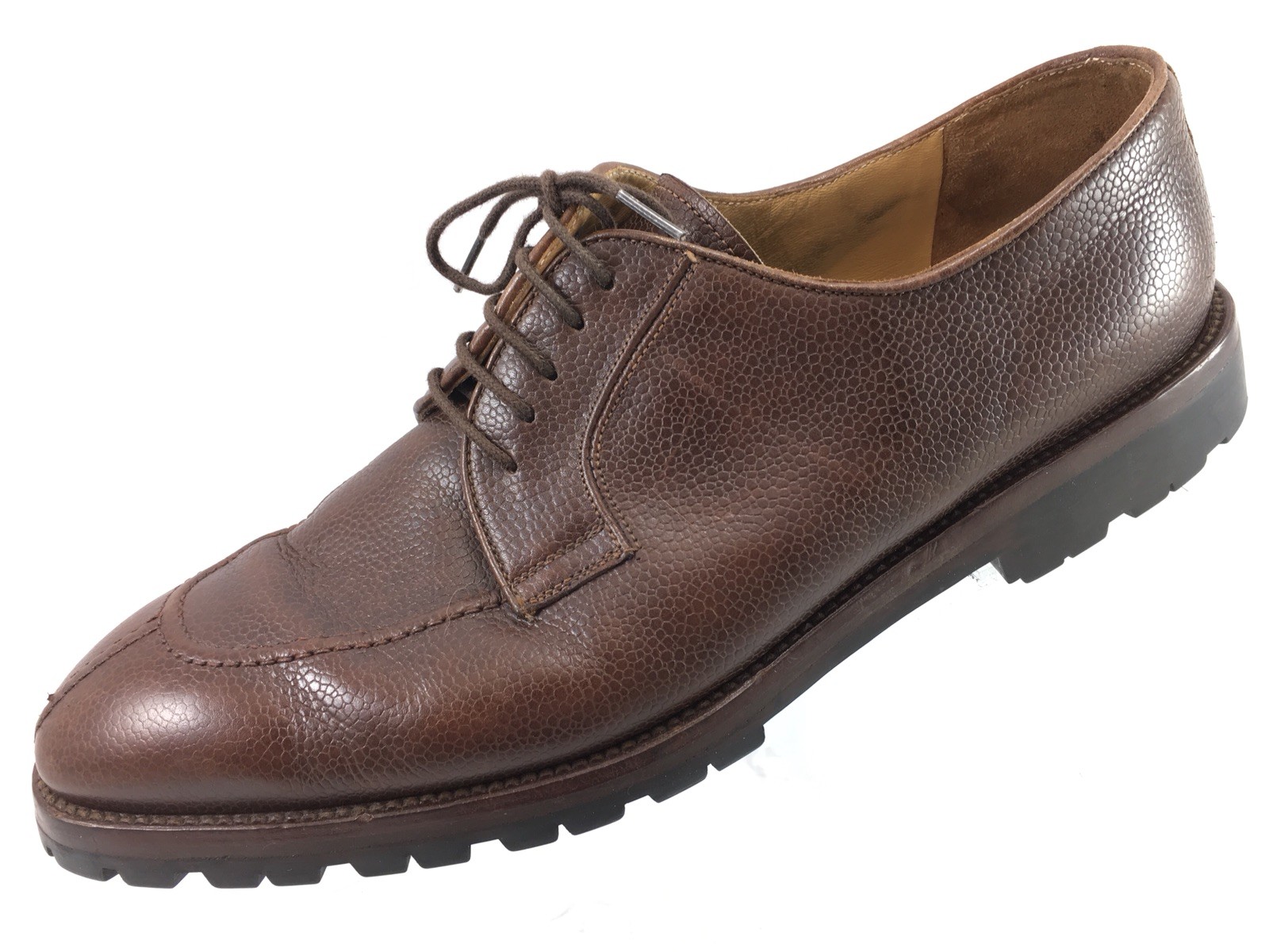SH26 Barneys New York Sz 12 Brown Pebbled Leather Split Toe Oxford Shoes Italy Scarpe classiche da uomo SH26 York Barneys New York SH26 Sz 12 Brown Pebbled Leather Split Toe Oxford Shoes Italy Scarpe classiche da uomo 8e38d8