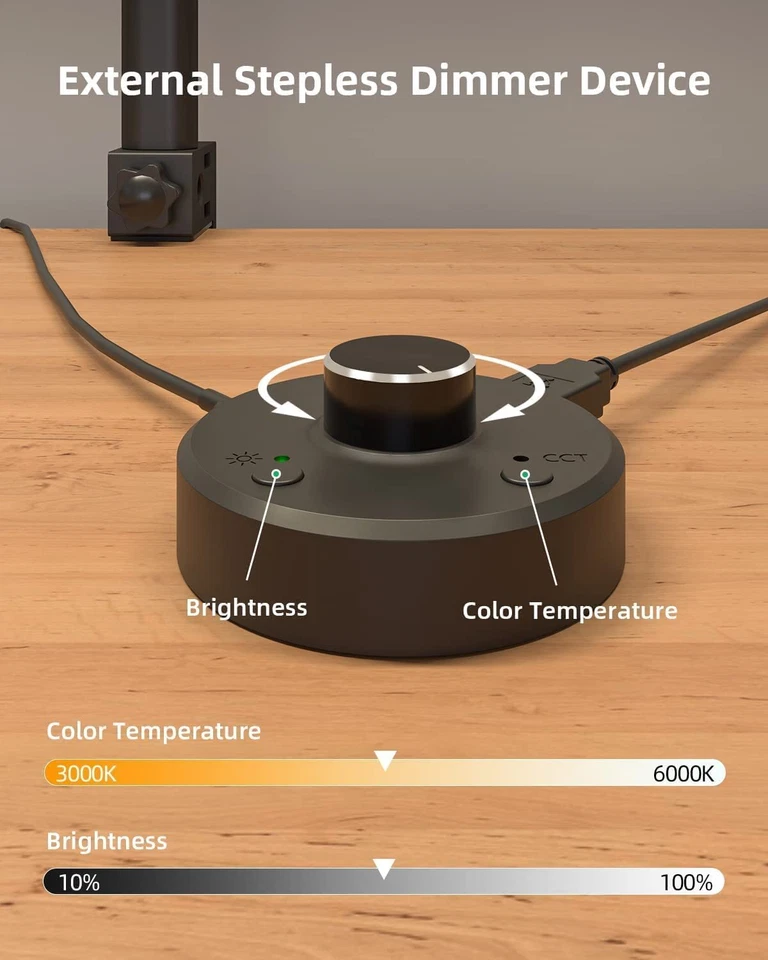 Schreibtischlampe Dimmbar Geführtes Tageslicht Clampable Mit Desktop Controller - Bild 3 von 4