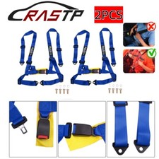 Blue 2x Universal Racing Belts Harness 4 Point 4pt Nylon Adjustable Blue 2x Universal Racing Belts Harness 4 Point 4pt Nylon Adjustable