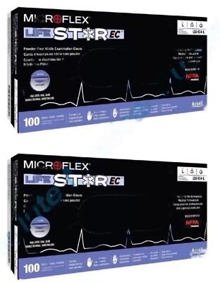 *200-Gloves* Ansell MicroFlex LIFESTAR EC PF Dual Layer Extended Cuff LSE-104-M