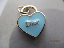 DIOR ZIP PULL  charm  14x17MM blue, GOLD  tone,   THIS IS FOR 1
