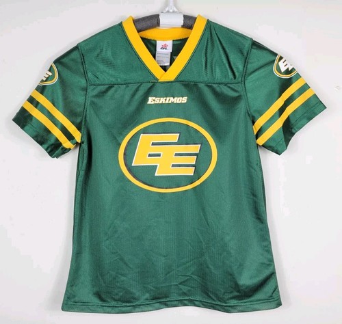 Edmonton Eskimos EE Elks CFL Football Jersey Green Canada Youth Size L 12-14