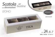 COFANETTO SCATOLA PORTA BUSTINE THE TE TISANE TEA CIALDE SCATOLINA Tè 24*8*7CM
