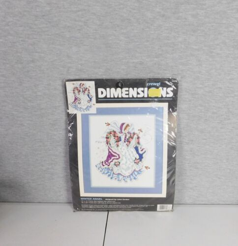 Dimensions Winter Angel Crewel 14"X16' Embroidery Kit 1995 Persian Wool Sealed
