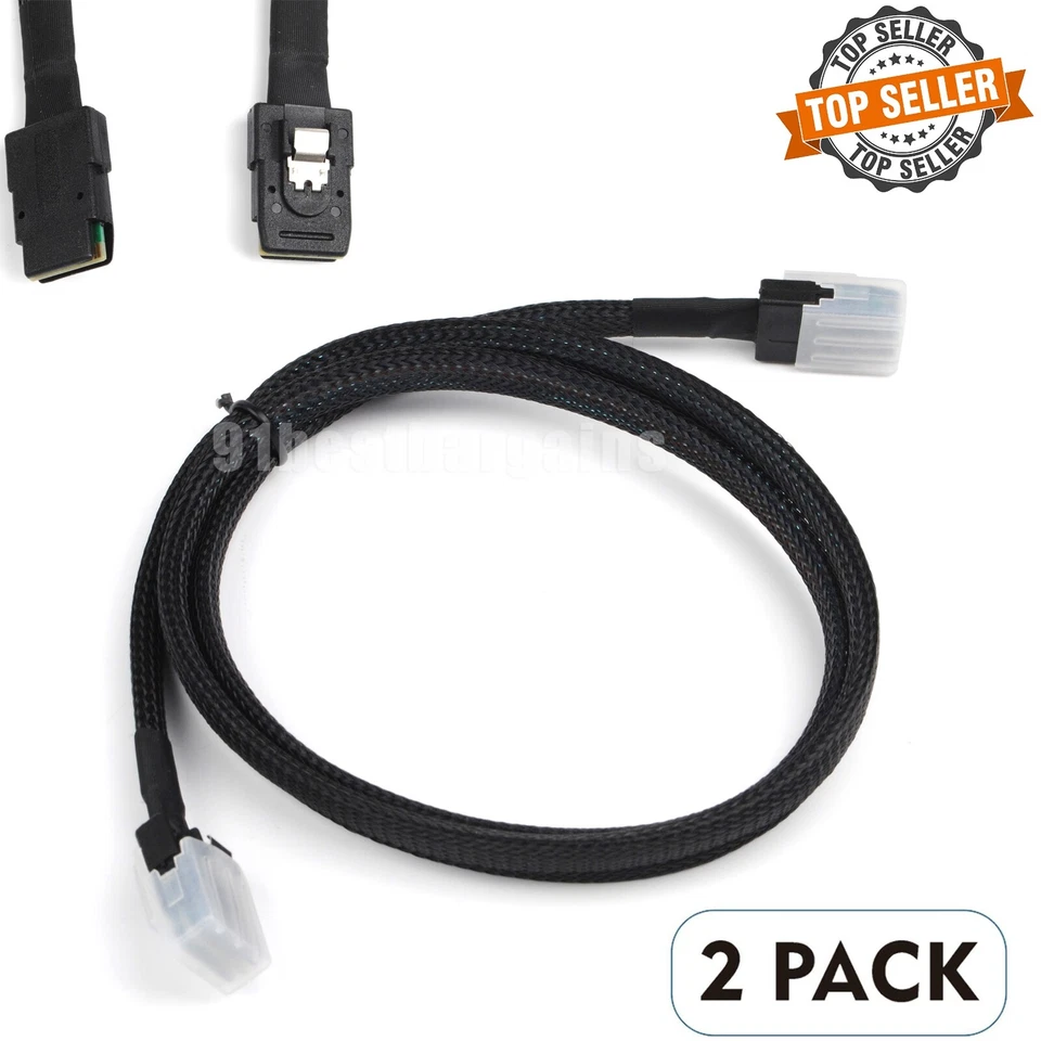 2pcs Internal Mini SAS 36Pin SFF-8087 to 36Pin SFF-8087 SAS Data Server Cable 1M - Image 2 of 4