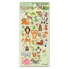 CUTE ANIMAL STICKERS Puffy Sticker Sheet Craft Kids Scrapbook Monkey Lion Rhino