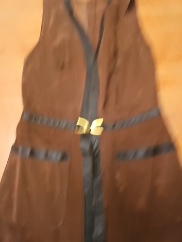 Vintage 70s Vest S Leather Western Cowboy Cowgirl Androgynous Unisex Rodeo Brown - Picture 2 of 5