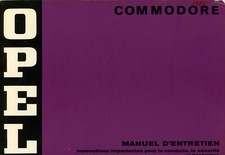 OPEL COMMODORE B MANUEL D'ENTRETIEN. NUOVO e ORIGINALE!