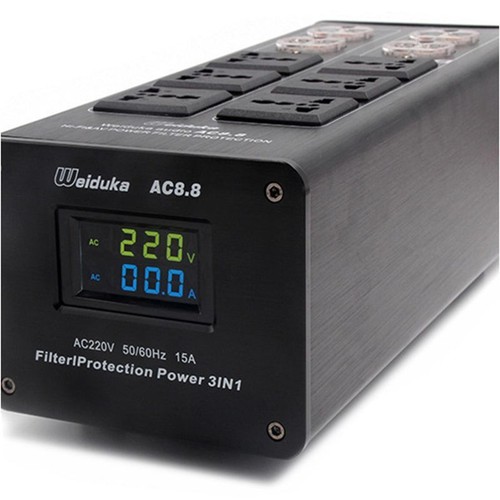HiFi 3000W Power Filter Purifier AC Audio Adapt Home Outlet LCD Universal Socket - Picture 4 of 12