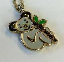 Koala Bear Enamel Child  s Gold Tone Fashion Necklace