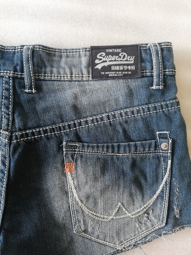 Superdry womens denim shorts sz xs-s - Picture 3 of 7