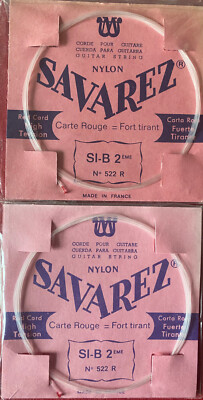 Savarez Nylonsaiten für Konzertgitarre 2er Set Ton B 2(H) High Tension Nr. 522 R