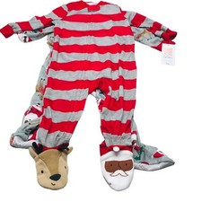 2 Pack Just One You Made By Carter's Baby 12 Month Dark Santa Footed Pajama New