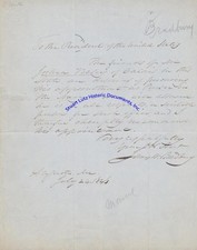 Maine politician James Bradbury letter 1846 to President Polk re Navy appointmnt