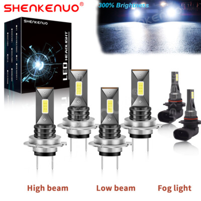 For Mercedes C CLK SL SLK Combo 6x LED Headlight High/Low +Fog Light Bulbs Kit