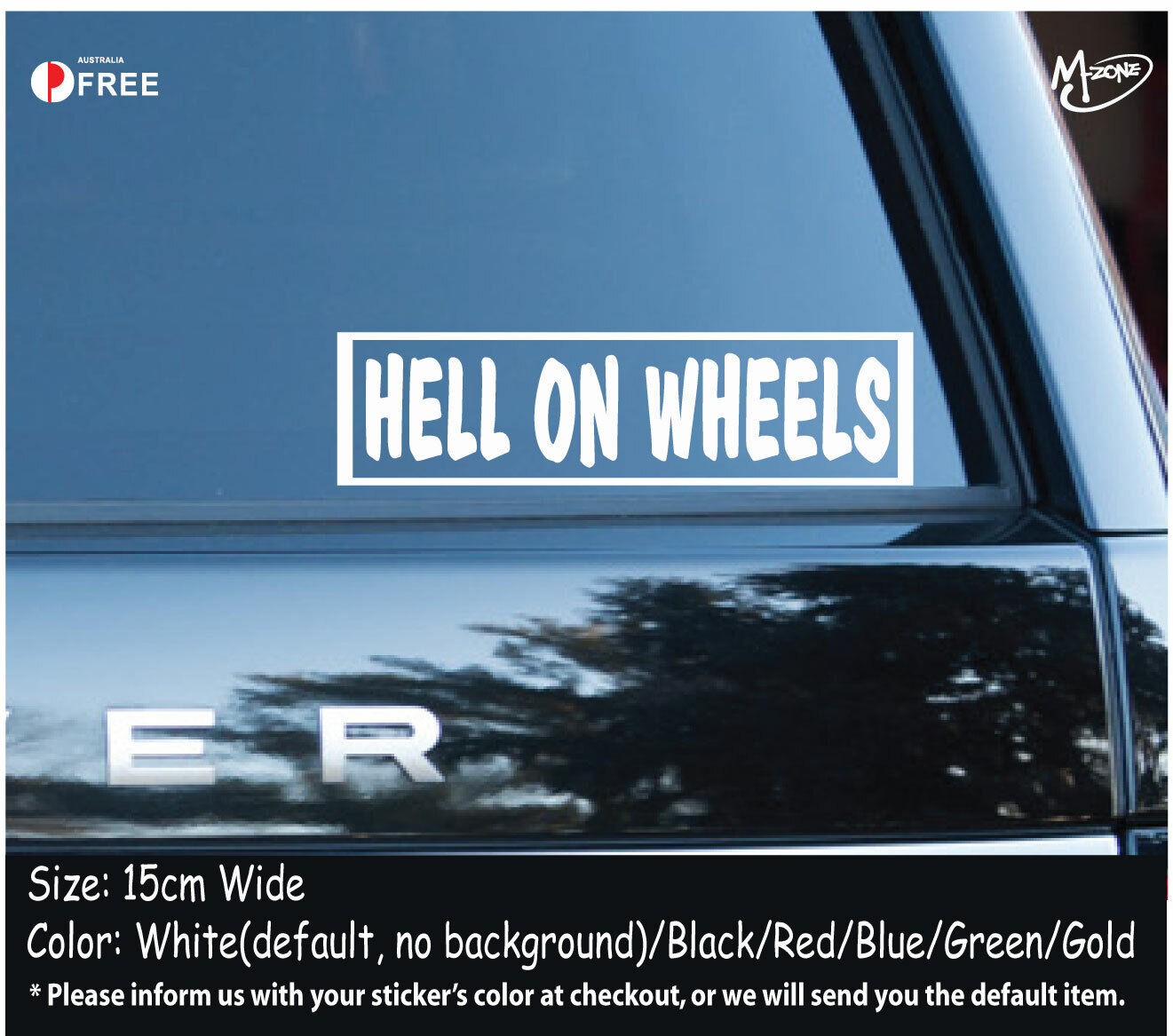 Hell On Wheels decals reflective funny car stickers best gifts