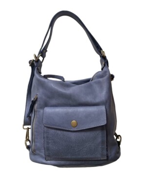  BORSA TRASFORMABILE IN ZAINO - VERA PELLE LAVATA 