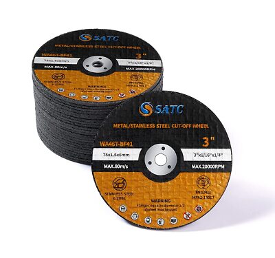 50 PCS Cutting Disc 3 Inch Cut Off Wheel 3''x 1/16''x 1/4'' For Grinder Air Tool