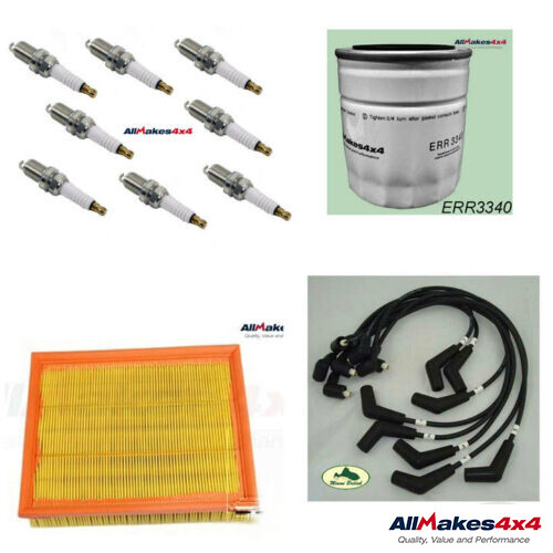 LAND ROVER IGNITION WIRES SPARK PLUG AIR  OIL FILTER KIT DISCO 2 RANGE MR0072 