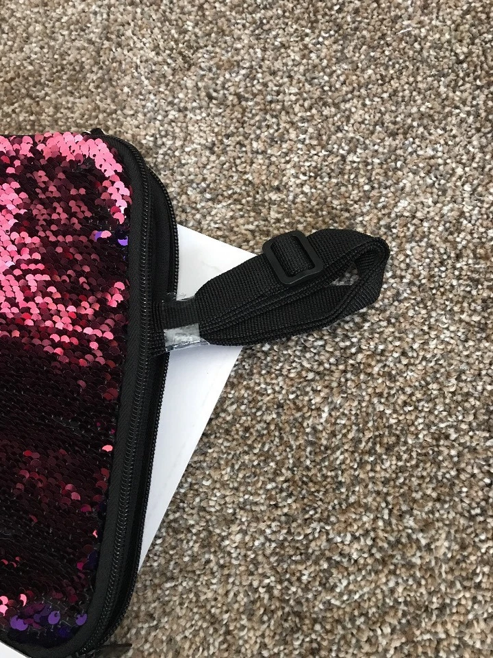 NUEVO EN CAJA Funda para Tableta Reversible Lentejuelas 8" Correa de Transporte para Tableta Sirena Rosa Púrpura Foto 3 de 4