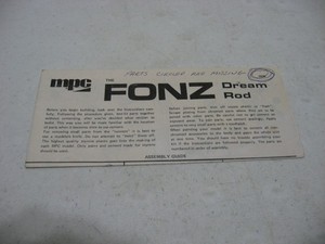 Instruction Sheet Only - MPC The Fonz Dream Rod Model Kit #1-0635