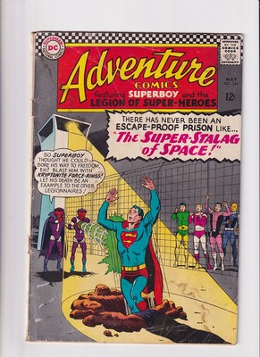 Adventure Comics (1938) # 344 (3.0-GVG) (752392) Stains, The Super-Stalag of ...