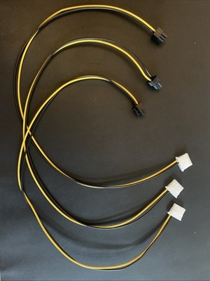Lot Of 3! Pin Molex to 6 Pin PCI-Express PCIE Video Card Power Adapter Converter