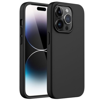 JETech Silikon Case für iPhone 14 Pro Max 6,7 Zoll, Silky-Soft Touch Schwarz 