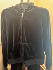 Juicy Couture Velour Tracksuit Black Gold Foil Design