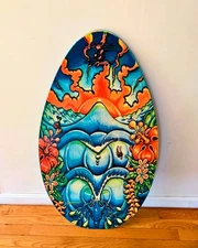 Rare Drew Brophy Shark Skimz Wooden Skimboard Wall Decor Vintage Surfing 40" L
